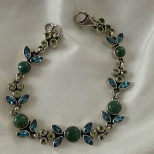 Nicky Butler Green and Blue Gemstone Bracelet